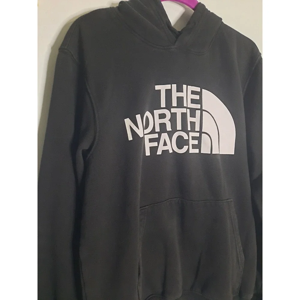 The North Face Mens Half Dome Pullover Hoodie Black White Logo Size M